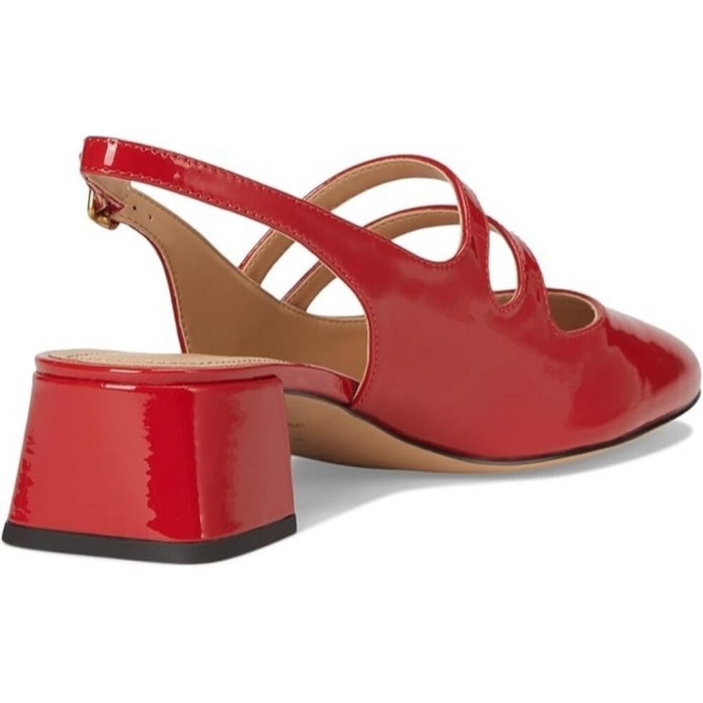 Coach Winley Mary Jane Slingback Pumps Women's Size 7.5 Sport Red Patent Leather - Picture 5 of 7